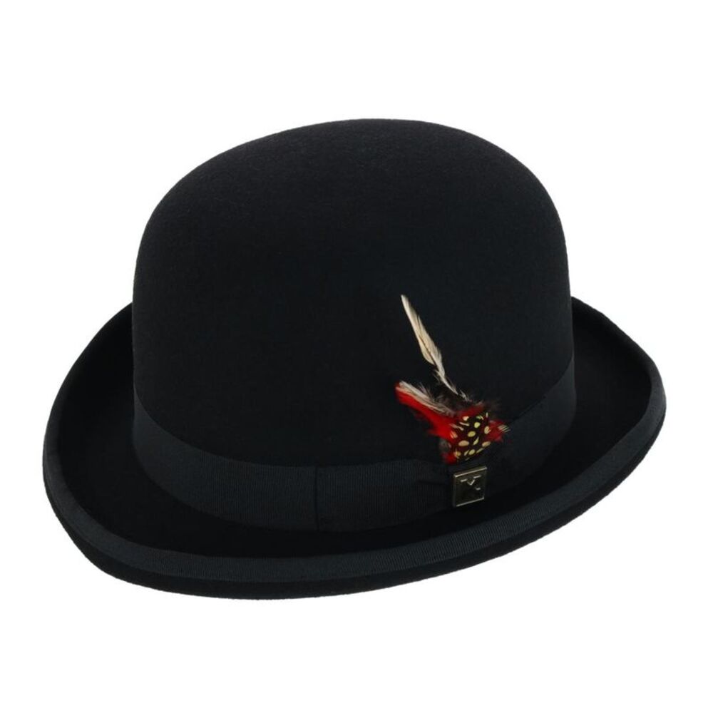 Kenny K Men's Wool High Derby Hat with Grosgrain Hatband
